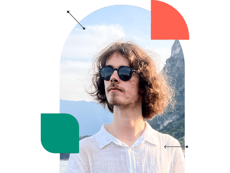 Visual designer wearing a hat